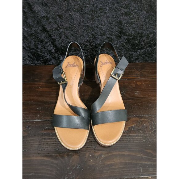 Zodiac Ivy Black Leather Block Heel Sandals/Sz. 10 - Picture 5 of 8